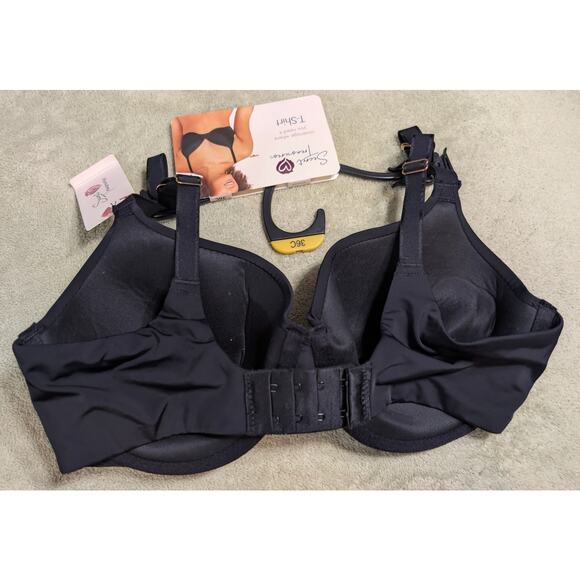 Secret Treasures T-Shirt Bra Size 36C 36 C Black Underwire Convertible New WT - Picture 2 of 4